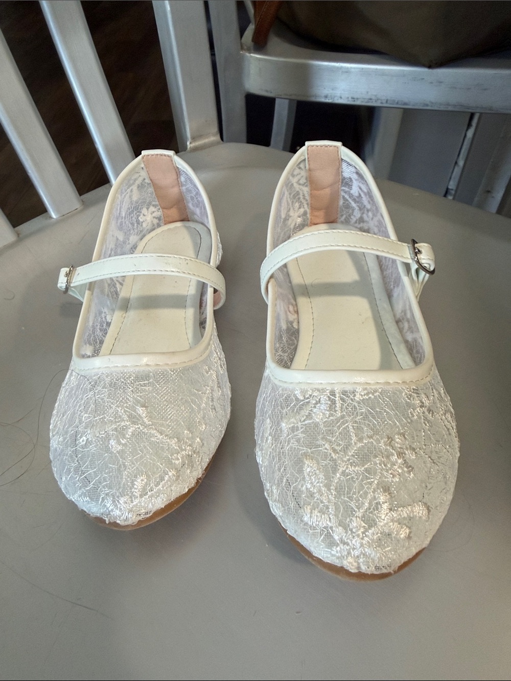 Amazon Girls Cream Lace Mary Jane Dress Shoes
